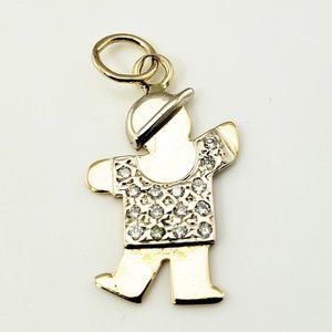 Vintage 14 Karat Yellow Gold and Diamond Boy Charm